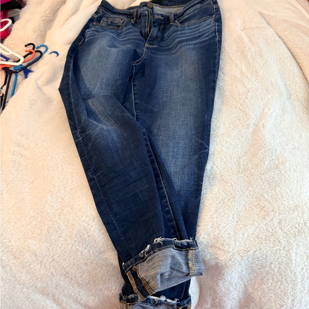 Buckle Dark Blue Boyfriend Jeans